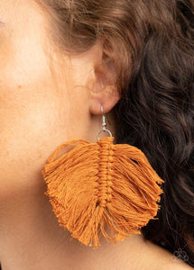 Macrame Mamba - Brown Earring