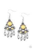 Load image into Gallery viewer, No Place Like HOMESTEAD - Yellow Stone - Silver Earrings
