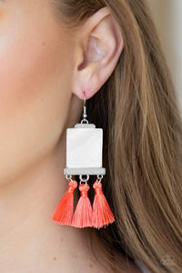 Tassel Retreat - Orange Earrings