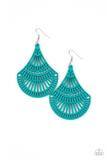 Load image into Gallery viewer, Tropical Tempest - Blue - Wooden Teardrop Earrings
