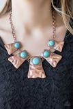 Load image into Gallery viewer, Cougar - Copper - Turquoise Stone Necklace
